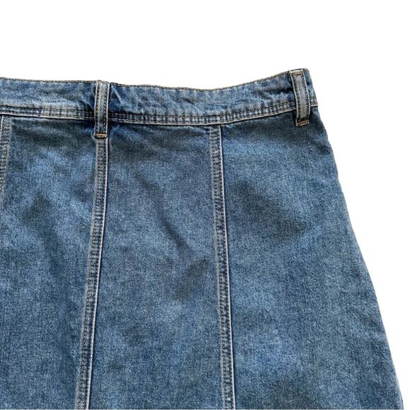 Divided Jean Skirt Cotton Denim Silver Button Front A-Line Jean Skirt Size 8 NEW - Picture 9 of 12
